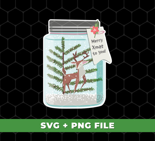 Celebrate the holiday season with Merry Xmas To You. This charming design features a Christmas deer in a bottle, adding a touch of trendiness to your decorations. Enjoy the convenience of digital files in PNG format for all your holiday crafting needs. Spread the joy with this sublimation design.