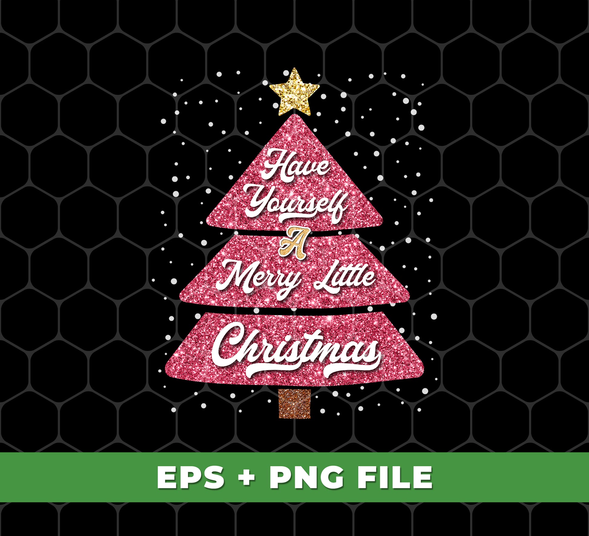 Spread the joy with our "Have Yourself A Merry Little Christmas" digital files. This trendy design features a pink glitter Christmas tree, perfect for adding some sparkle to your holiday projects. Use our high-quality PNG files for all your sublimation needs. Happy holidays!