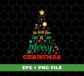 This set of digital files features a trendy Christmas tree design with the festive greeting 