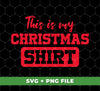 This festive shirt is perfect for spreading holiday cheer! Featuring the phrase "This Is My Christmas Shirt" and a fun Merry Christmas and Xmas design, this shirt is sure to be a hit at any holiday gathering. Made with digital files and a PNG sublimation process, you'll love the quality and durability of this unique shirt.