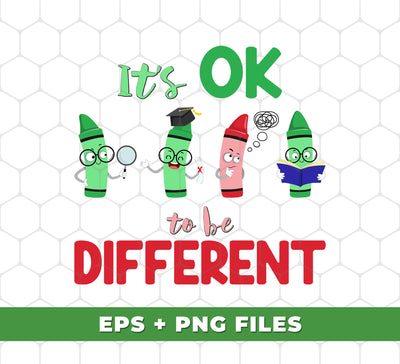 Embrace uniqueness with It's Okay To Be Different Special Crayon. Stand out from the crowd with I'm Different digital files in PNG sublimation format. Emphasize individuality and celebrate diversity.