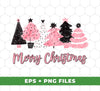 Christmas Tree Bundle, Set Of Xmas Tree, Pink Christmas, Trendy Christmas, Digital Files, Png Sublimation