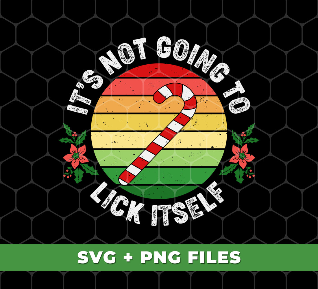 Get into the festive spirit with our It's Not Going To Lick Itself, Retro Christmas, Candy Cane, Trendy Christmas, Digital Files, Png Sublimation. Perfect for adding a touch of holiday cheer to your designs. Enjoy the convenience and versatility of digital files for all your Christmas crafting needs.