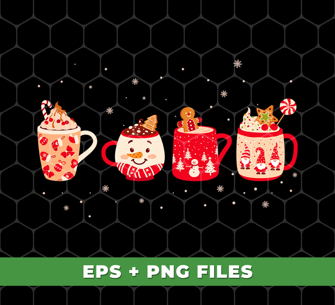 Add some holiday cheer to your morning coffee routine with our Christmas Cups! This set includes trendy designs and digital files that are perfect for sublimation. Enjoy the festive season with every sip, thanks to our high-quality and festive coffee cups.