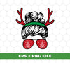 Messy Bun Girl, Girl With Deer Horn, Christmas Tree In Glasses, Digital Files, Png Sublimation