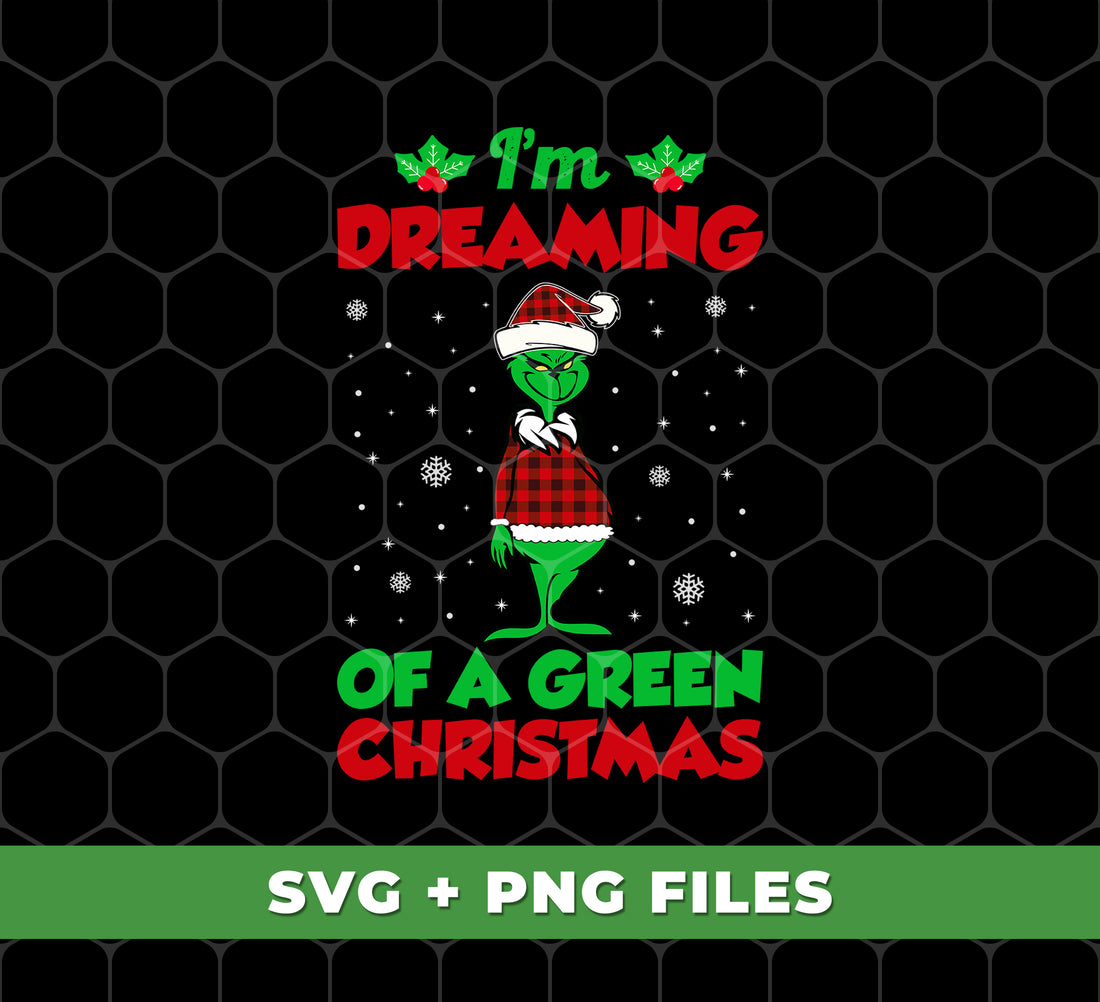Get in the holiday spirit with "I'm Dreaming Of A Green Christmas" digital files. This hilarious design will make your Christmas gifts stand out. Perfect for sublimation printing, this PNG file is a must-have for holiday crafting. Spread some laughter and joy this season with this clever and unique design.