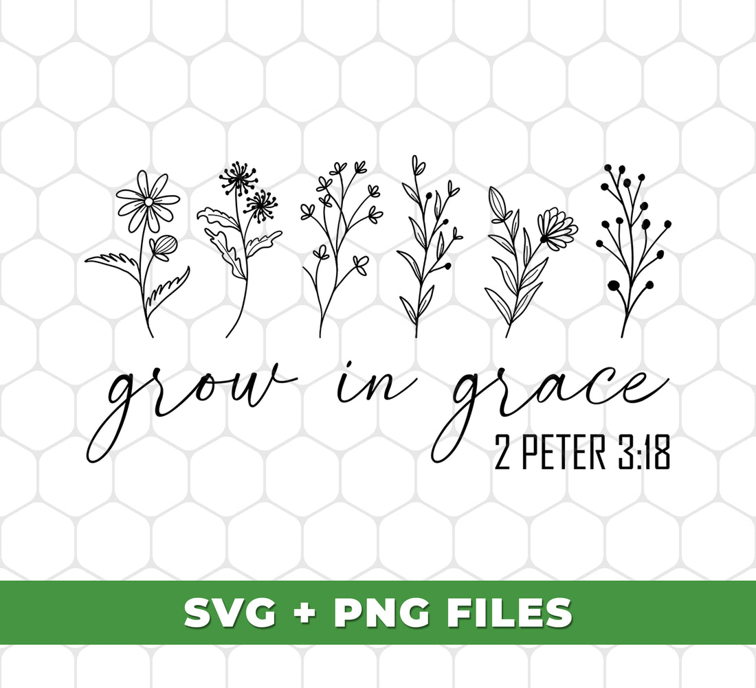 "Grow in grace and love with our 2 Peter 3:18 design. Perfect for Christian lovers, our digital files in PNG format make sublimation easy. Let this design inspire and guide you on your journey of faith."