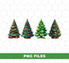 Xmas Tree, Set Of Christmas Trees, Four Xmas Trees, Digital Files, Png Sublimation
