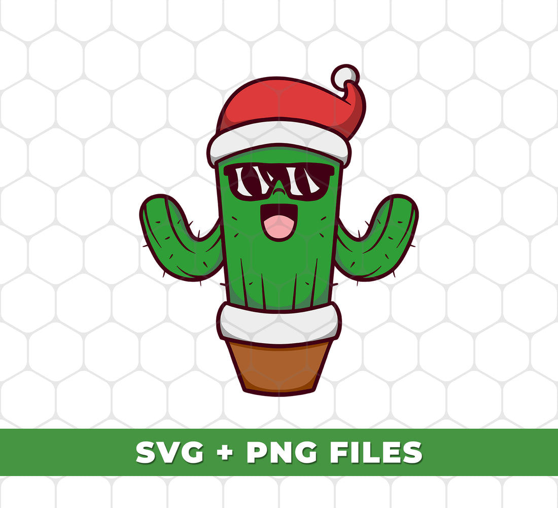 This holiday season, add some festive flair to your home with our Christmas Cactus in a flowerpot. These cacti even come equipped with sunglasses, making them the perfect addition to any sunny spot. With our digital files and PNG sublimation, you can easily create your own cactus-themed decor.