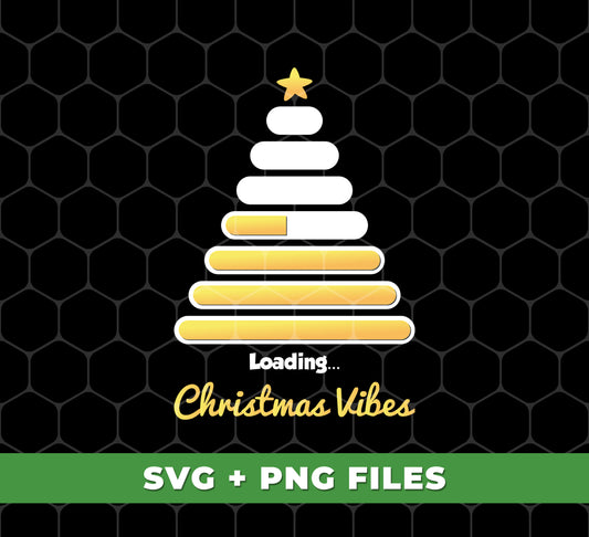 Christmas Tree, Golden Xmas Tree, Loading Xmas Tree, Digital Files, Png Sublimation