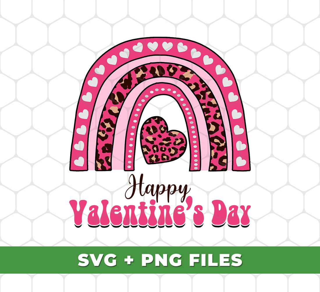 "Celebrate Valentine's Day with our Happy Valentine's Day Pink Rainbow Leopard Valentine Digital Files. Get creative with our versatile Png Sublimation designs. Spread love and color with high-quality images and save time with our digital format."