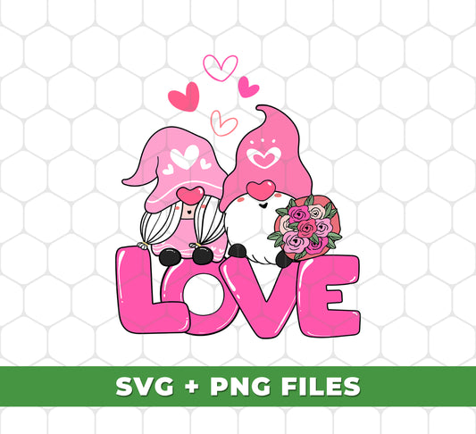 Gnome Couple, Cute Couple, Pink Gnome, Love Couple, Digital Files, Png Sublimation
