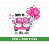 Love Is In The Air, Lovely Gnome, Couple Gnome, Pink Balloons, Digital Files, Png Sublimation