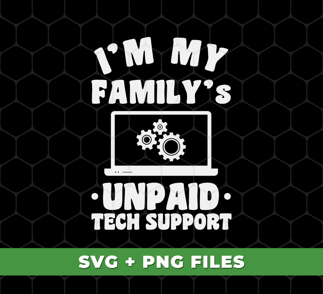 As the go-to tech support for your family, stay organized while setting up laptops and managing digital files with I'm My Family's Unpaid Tech Support. This sublimation tool offers PNG files for easy customization. Keep everything running smoothly and efficiently, without the hassle.