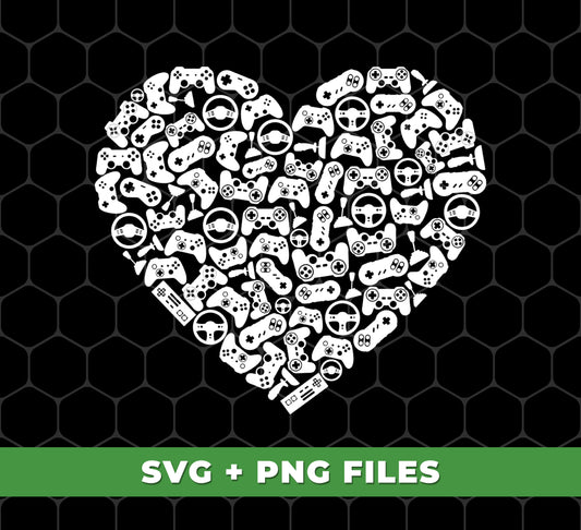 Video Game In Heart, Playstation Game Silhouette, Digital Files, Png Sublimation