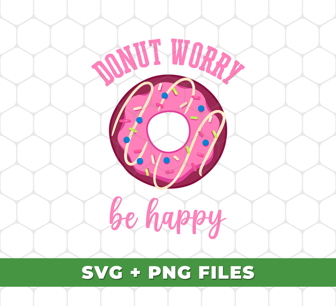 Elevate your mood with our "Donut Worry, Be Happy" digital files! Featuring a lovely pink donut design with the words "Love Doughnut" overlayed, these png files are perfect for sublimation projects. Spread positivity and happiness with every creation.