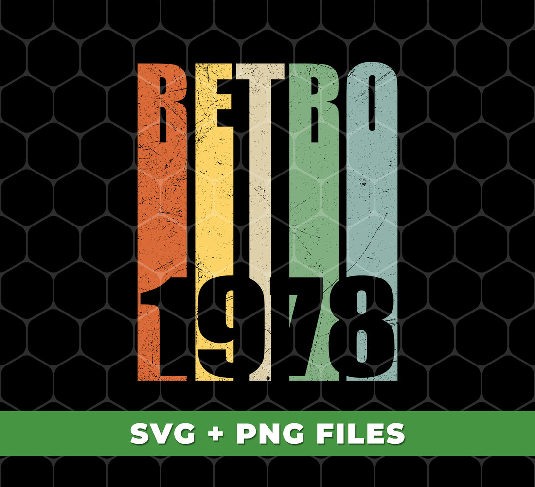 Celebrate a special 1978 birthday with Retro 1978! This unique gift features 1978 birthday designs that will make your loved one feel nostalgic. Digital files in PNG format make it easy to create a personalized 1978 gift. Perfect for sublimation printing.