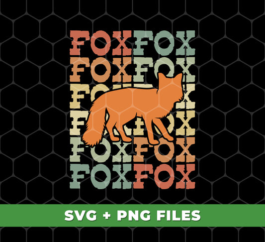 Fox Lover, Retro Fox, Fox Silhouette, Fox Vintage, Digital Files, Png Sublimation