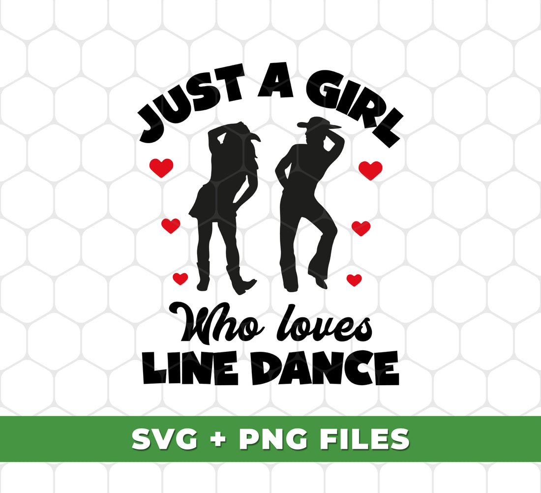 Discover your love for line dancing with this digital download. Perfect for dance lovers, this PNG sublimation file features the fun and energetic phrase "Just A Girl Who Loves Line Dance". Let your passion shine with this perfect addition to any dance enthusiast's collection.