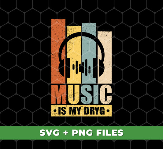 "Enhance your digital music collection with Music Is My Dryg digital files. Express your love for music with the sleek headphone silhouette design, perfect for sublimation. Easily transfer and personalize your music collection with the included Png files."