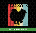 This digital file bundle features a Samoyed lover's dream - a retro Samoyed silhouette with high-quality PNG sublimation. Perfect for any Samoyed enthusiast looking to add a touch of nostalgia to their projects.