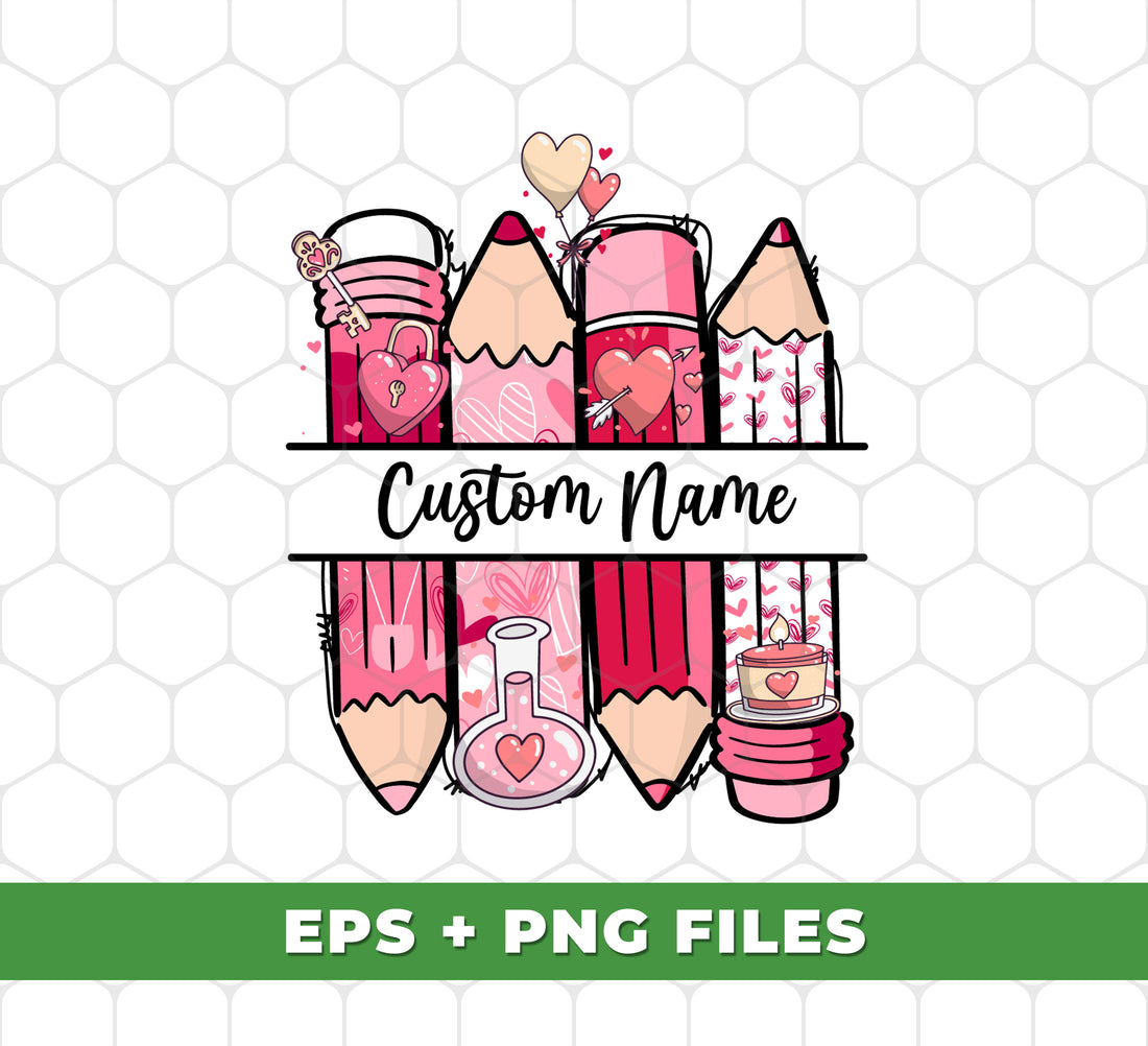 Elevate your Valentine's Day gifting with our Custom Name Pink Pencil. Personalize your gift with your loved one's name using our digital files and Png sublimation. The perfect way to add a personal touch to your Valentine's Day celebration.