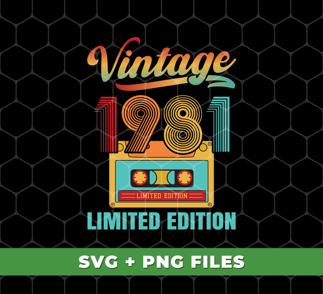 Celebrate the special year of 1981 with our Limited Edition Vintage Cassette design. Perfect for a birthday gift, this digital file in PNG format is ideal for sublimation printing. Relive the nostalgia of the 80s with this unique and exclusive design. Only available in 1981.