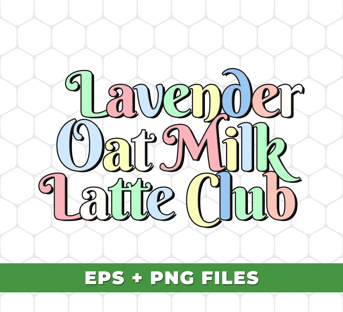 Indulge in a luxurious Lavender and Oat Milk Latte, available exclusively from our Latte Club. With a retro Lavender design and love latte flavor, this drink is the perfect blend of style and taste. Enjoy it anywhere with our downloadable digital files in PNG format for sublimation.
