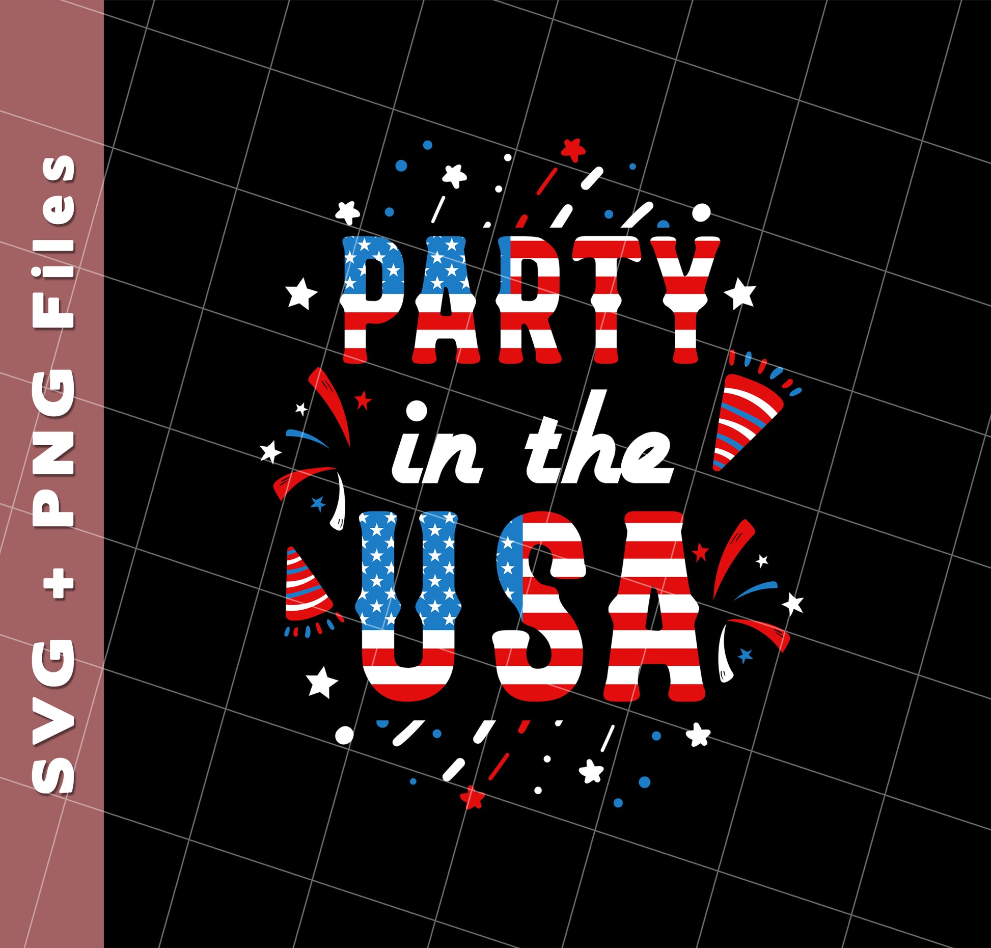 American Party, American Flag, 4th July Anniversary, Svg Files, Png Sublimation