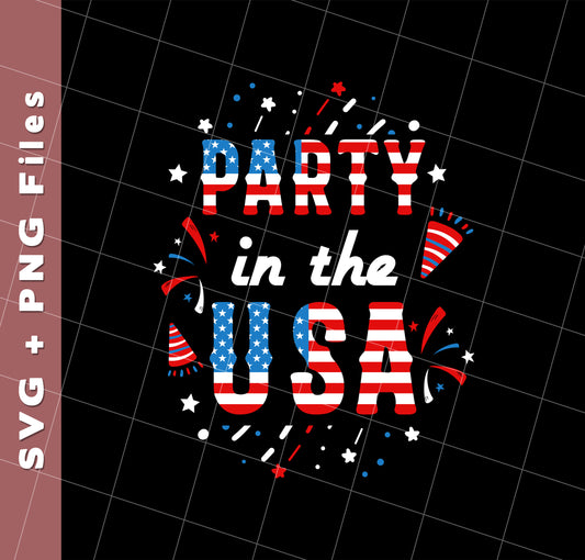 American Party, American Flag, 4th July Anniversary, Svg Files, Png Sublimation