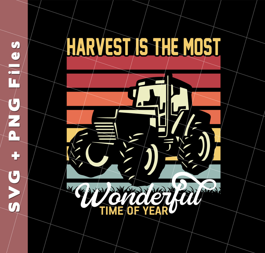 Harvest Is The Most Wondeful Time Of Year, Retro Farmer, Svg Files, Png Sublimation
