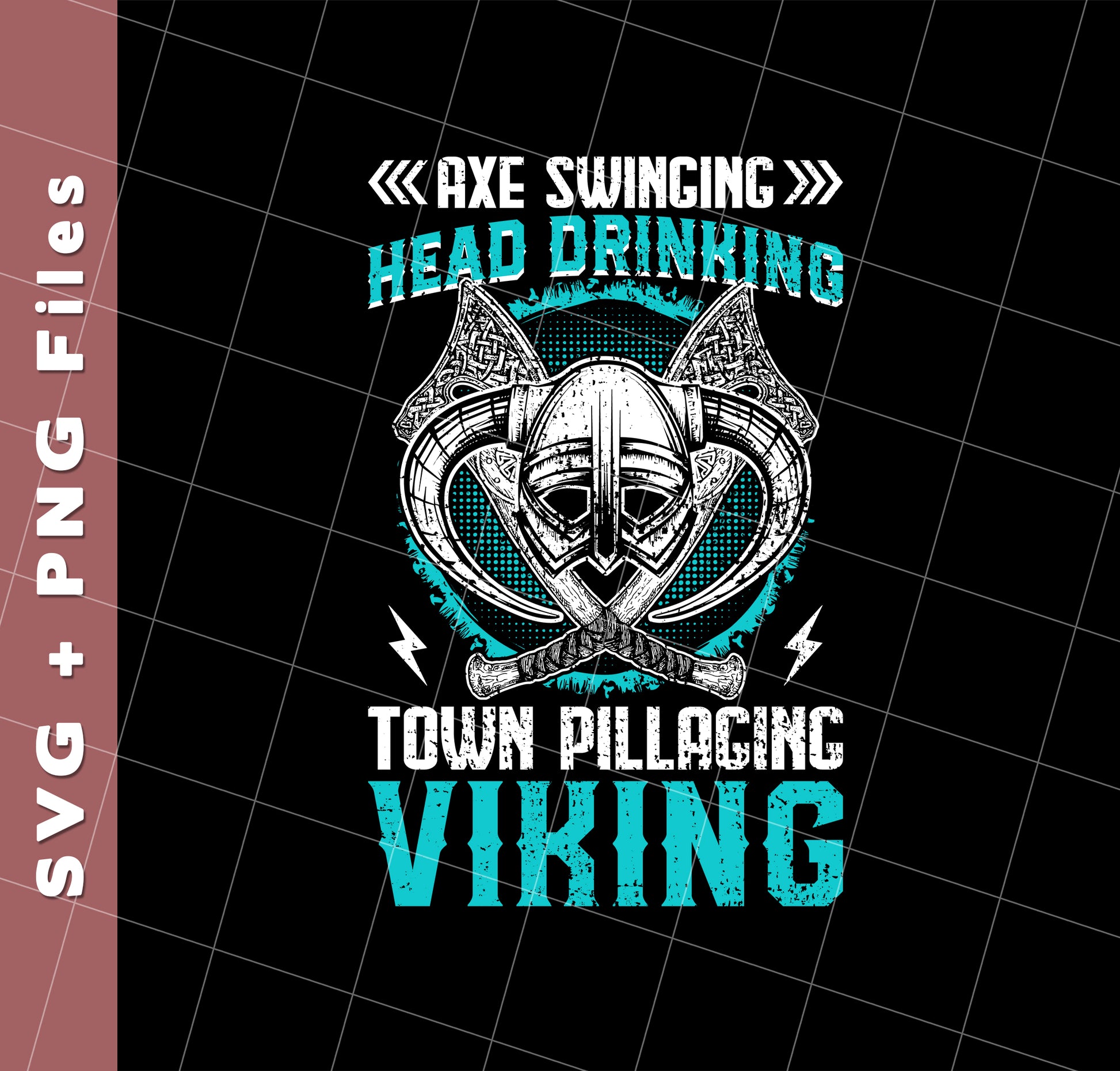 Axe Swinging, Head Drinking Town Pillaginc Viking, Svg Files, Png Sublimation