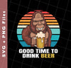 Good Time To Drink Beer, Retro Monkey, Gorilla Drink Beer, Svg Files, Png Sublimation