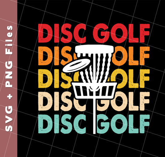 Disc Golf Game, Retro Disc Golf, Through The Disc To The Basket, Svg Files, Png Sublimation