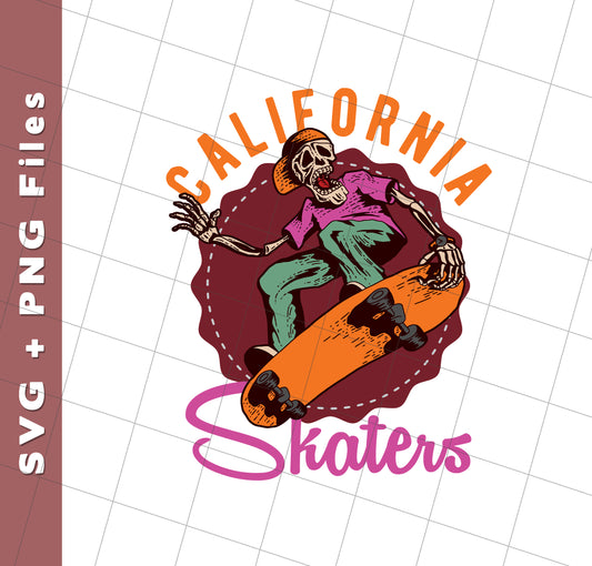 California Skaters, Skating, Hippie Skate, Skate Surfing, Svg Files, Png Sublimation