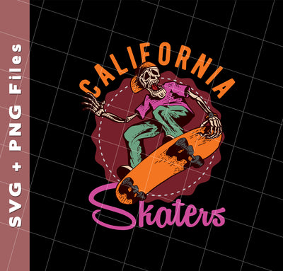 California Skaters, Skating, Hippie Skate, Skate Surfing, Svg Files, Png Sublimation