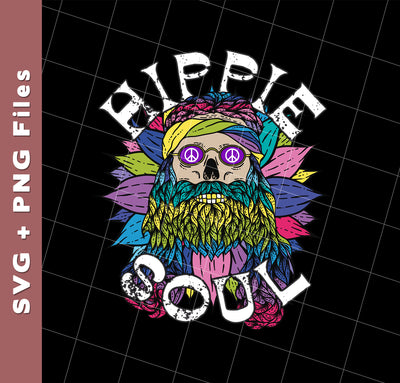 Hippie Soul, Cool Soul, Cool Skull, Hippie Style, Svg Files, Png Sublimation