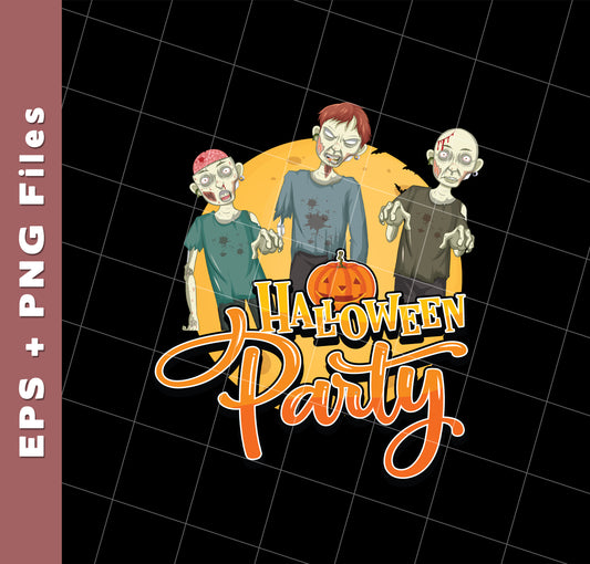 Halloween Party, Three Zombies, Zombie Boys, Trick Or Treat, Svg Files, Png Sublimation