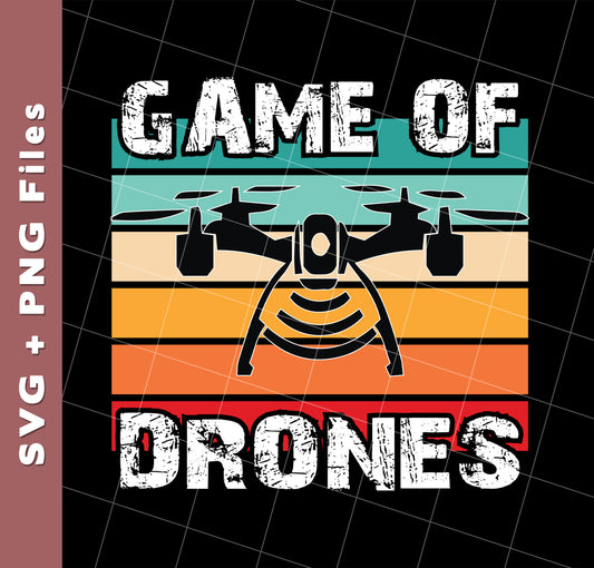 Game Of Drones, Retro Drone, Remote Helicopter, Svg Files, Png Sublimation