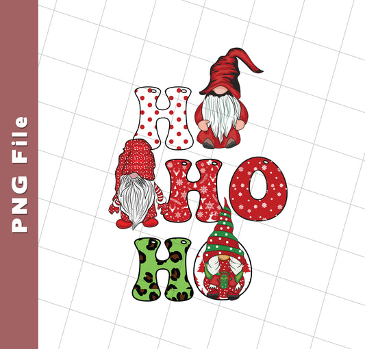 Ho Ho Ho, Xmas Gnome, Merry Christmas, Cute Gnome, Svg Files, Png Sublimation