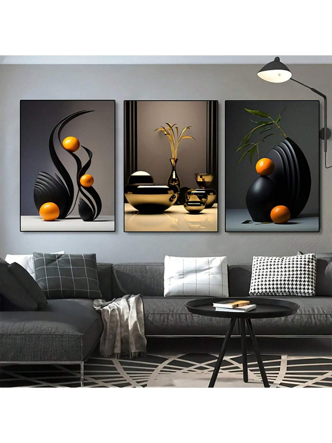 Introduce a modern touch to your home décor with our Set of 3 Abstract Ceramic Canvas Wall Art Prints. These three-dimensional prints will add depth and dimension to any room. Perfect for adding a pop of color and style, these prints will jazz up any space.