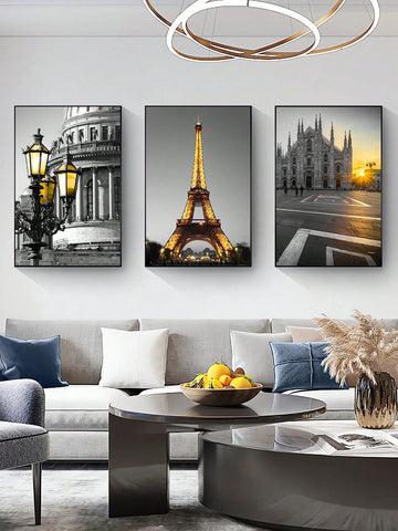 Transform your walls into a gallery of iconic landmarks with this stunning set of three modern architecture prints. Featuring the timeless Eiffel Tower alongside other architectural masterpieces, these canvas pieces bring sophistication and wanderlust to any room. Perfect for travel enthusiasts, design lovers, or anyone craving a global vibe at home. Each print showcases clean lines and contemporary styling that complements modern, minimalist, and eclectic décor alike. Easy to display and endlessly inspirin