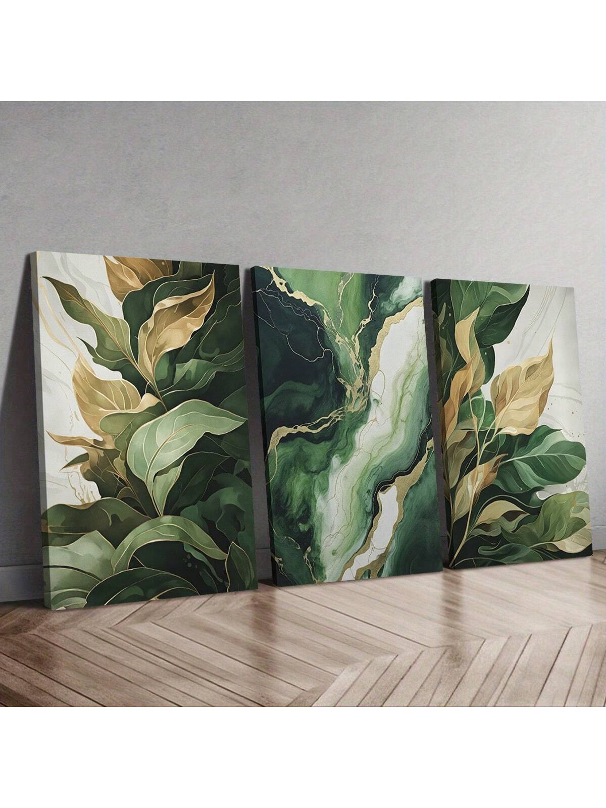 Bring a splash of nature’s charm indoors with this playful set of 3 unframed green abstract paintings. Each piece captures the essence of lush greenery in a fresh, artistic way, perfect for brightening up any room. Easy to mix and match, these vibrant artworks add a lively, creative touch to your home decor without the fuss of frames. Let your walls celebrate the beauty of nature with a fun, modern twist!