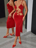 Slip into this head-turning red bodycon dress and watch jaws drop! Hugging your curves in all the right places, this sizzling number is your secret weapon for Valentine's dates or when you're ready to own the dance floor. Prepare for compliments – they're basically included with purchase!