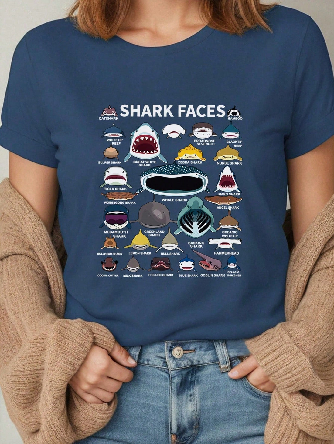 Spread awareness for ocean conservation with our Shark Lover Casual Tee. Featuring a playful shark face graphic, this tee is perfect for casual wear while supporting a good cause. Made with quality material for comfort and durability. Join the movement and make a statement with our tee!