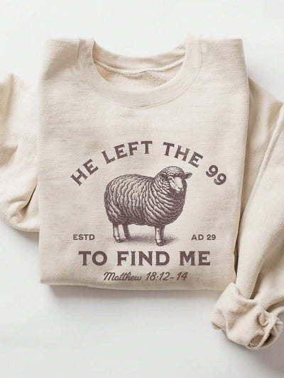 Stay warm and spread the message with our Sheep Saved 'He Left 99' Christian Crewneck Sweatshirt. Made with high quality material, this sweatshirt features a powerful reminder of the love and sacrifice of Jesus. Perfect for everyday wear or as a statement piece.