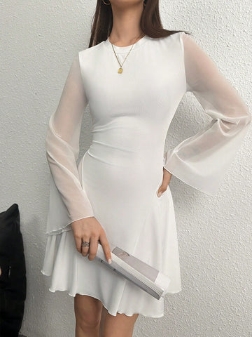 Step into your graduation day with a playful twist in this Sheer A-Line Dress. Featuring flirty flare sleeves and a gathered waist, it offers a flattering silhouette that dances with every move. Perfect for spring and summer celebrations, its light, airy fabric keeps you cool while making a stylish statement. Celebrate your achievements in comfort and charm!