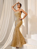 Turn heads all night long in this dazzling lace-up backless sequin prom dress. Covered in shimmering sequins, it catches the light with every step you take, while the lace-up back adds a flirty, customizable fit. Perfect for dancing the night away, this dress combines sparkle and sass for an unforgettable evening look. Get ready to shine and steal the spotlight!