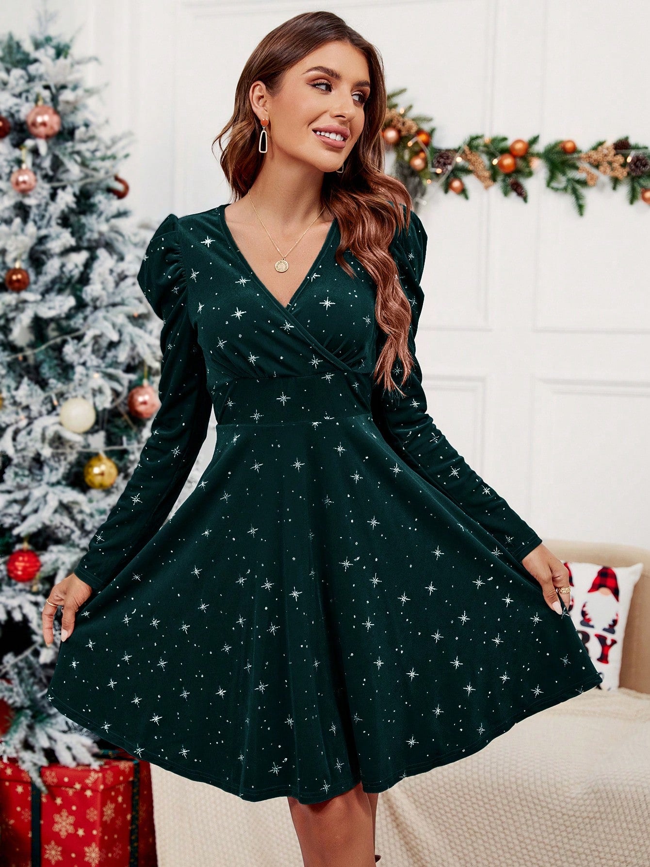Elevate your style with the Clasi Women's Leg of Mutton Sleeve Dress. The unique leg of mutton sleeves add a touch of glamour, while the comfortable fit and timeless design make it a versatile option for any occasion. You'll surely shine like a star in this stunning dress.