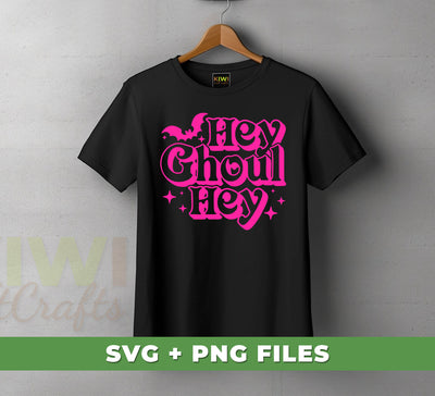 Hey Ghoul Hey, Bat Halloween, Pinky Halloween, Digital Files, Png Sublimation